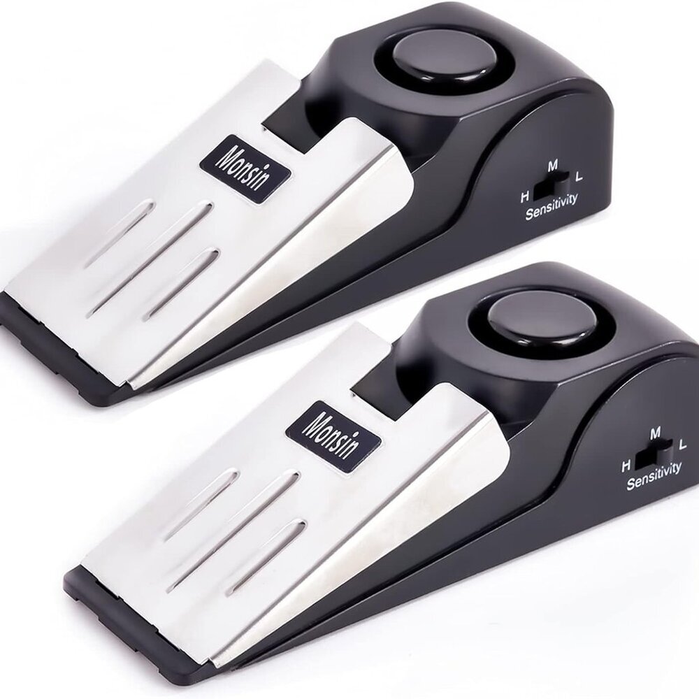 Door Stop Alarm, Door Stopper with 120DB Security Alarm, Floor Wedge Doorstop fo